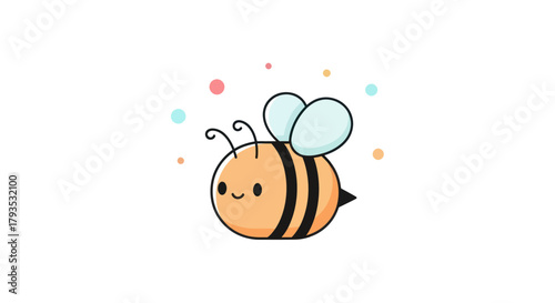 Cartoon bee illustration animated insect design for various applications