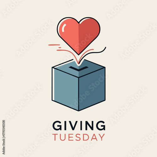 Giving Tuesday - Heart Donation Box for Charitable Causes.