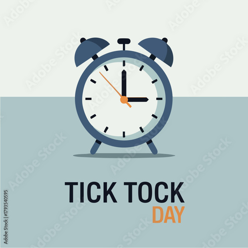 Alarm Clock Illustration for Tick Tock Day Celebration.