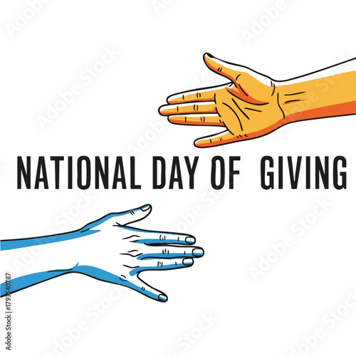 National Day of Giving - Hands Reaching Out in Support and Generosity.