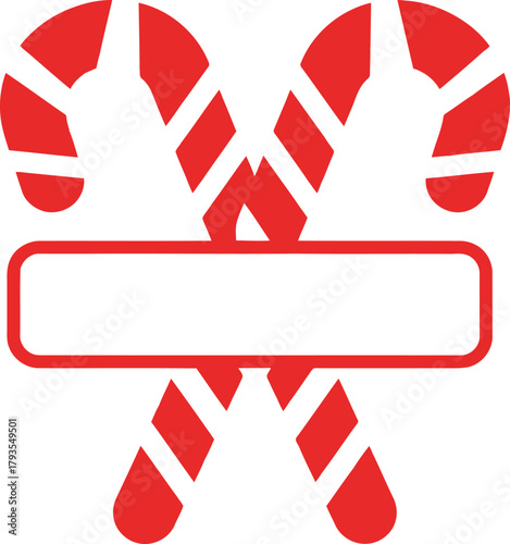 Holiday Delight Crossed Candy Canes Vector Graphic for Festive Celebration