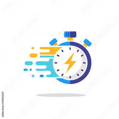 Fast stopwatch icon representing speed and efficiency in time management.