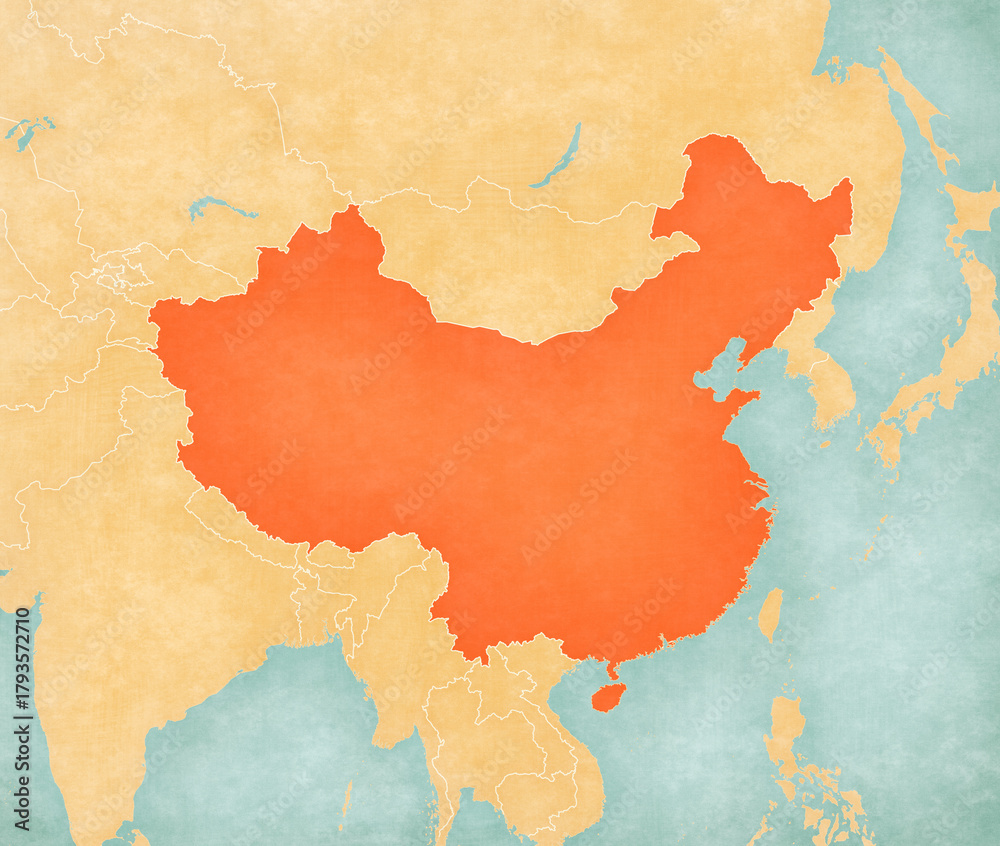 Naklejka premium Map of China