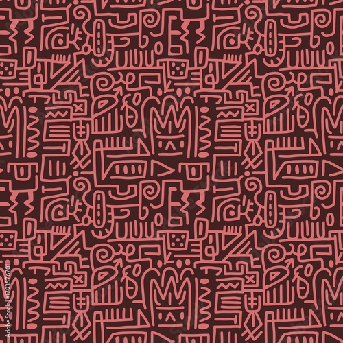 Ethnic abstract ikat art. Seamless pattern in tribal, folk embroidery, and Mexican style TRADITIONAL INDIAN .