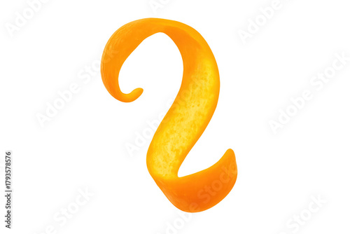 Orange peel spiral shape with transparent background