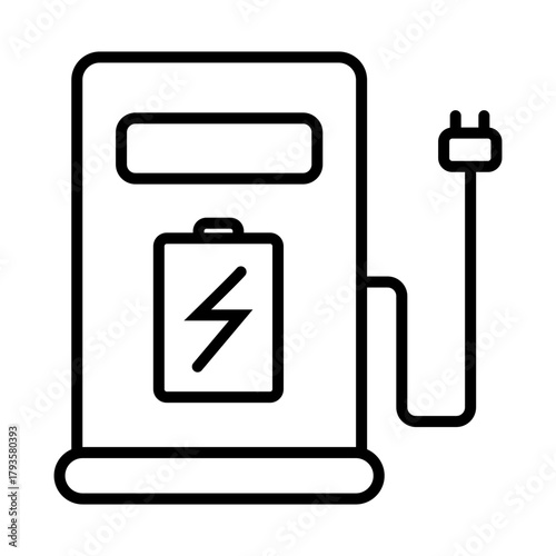 Electric Vehicle Charging Station Icon for Sustainable Transportation