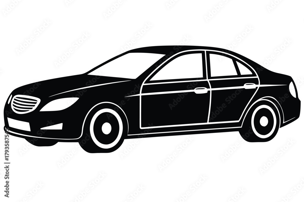 Obraz premium sedan vector icon silhouette