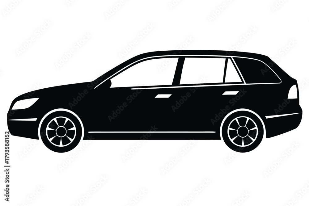 Fototapeta premium car side view vector icon silhouette
