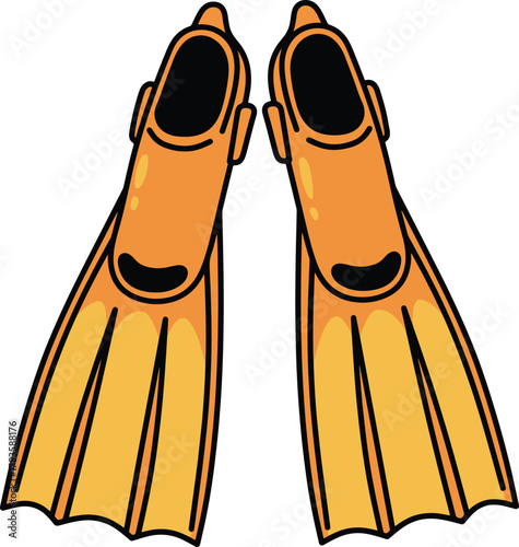 Pair of Orange Swimming Fins