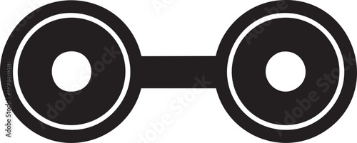 Simple black silhouette of a dumbbell on a transparent background