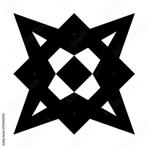 Black and white Star of David icon illustration vector design symbol for Jewish religion