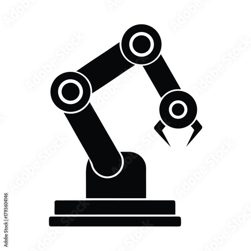 Robotic Arm Silhouette Vector