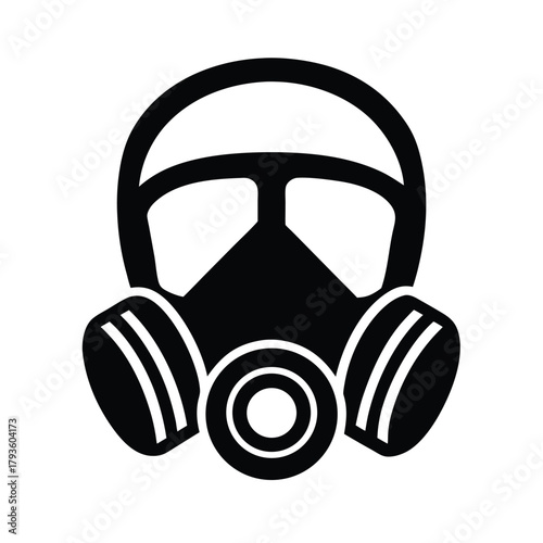 Safety Respirator Silhouette Illustration