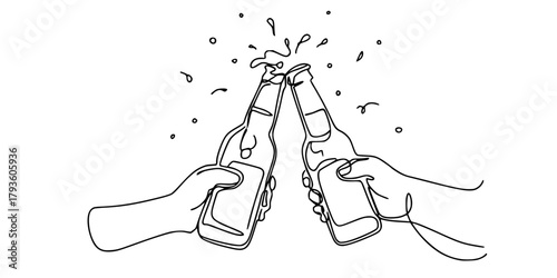 hand drawn vector illustration of a bottle 