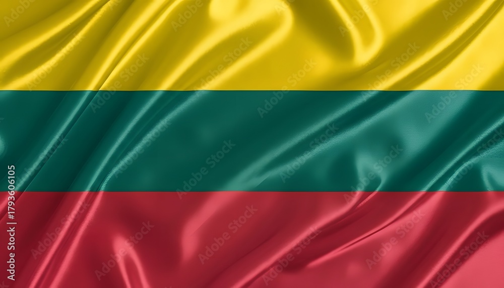 Fototapeta premium waving national flag of Lithuania