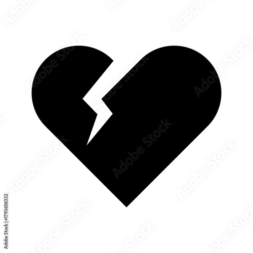 Heart life crack flat icon health damage game
