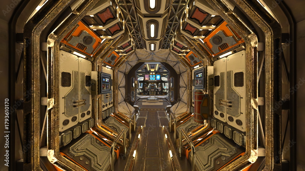 Fototapeta premium 宇宙船内の風景 3DCGレンダリング