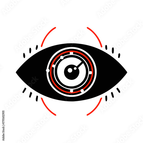 Eye Scanner Icon – Retina Security Scan Vector Illustration
