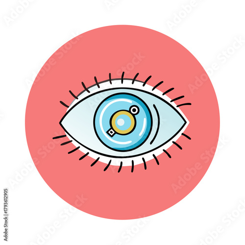 Bionic Eye Icon – Artificial Vision Technology Vector