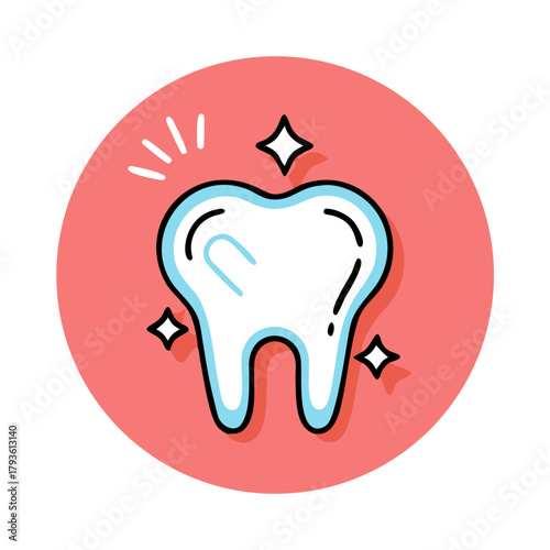 Clean Tooth Icon – Sparkling Dental Hygiene Vector