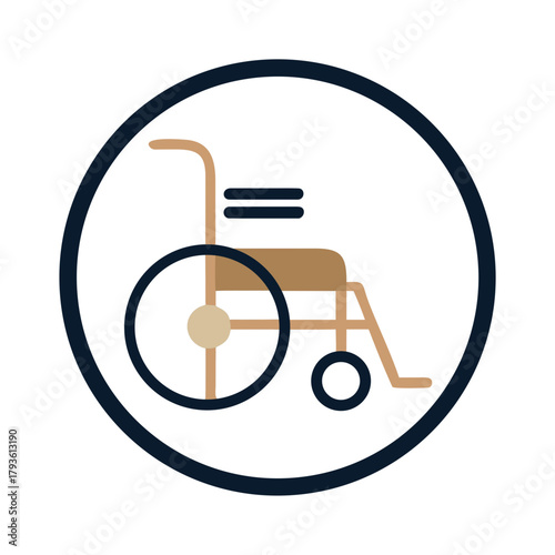 Wheelchair Side View Icon – Handicap Transport Vector