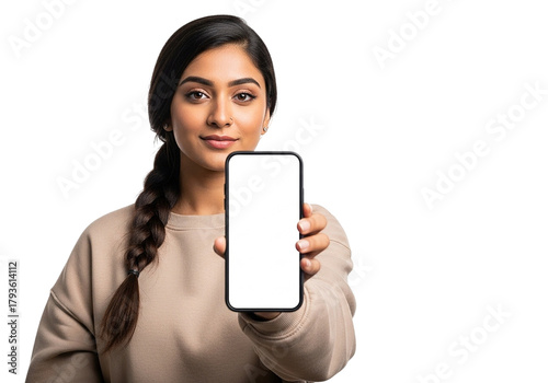 young woman holding a mobile phone