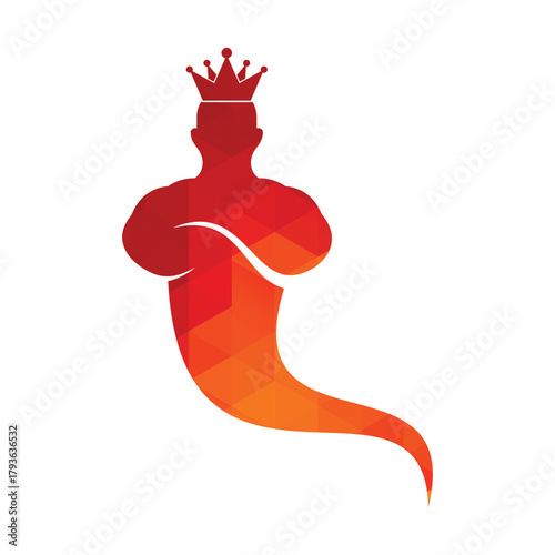 king genie logo vector illustration.