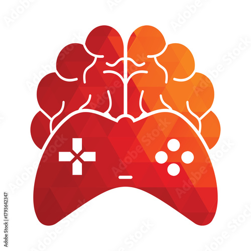 Brain game logo vector illustration. Mind game logo design icon.