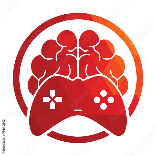 Brain game logo vector illustration. Mind game logo design icon.