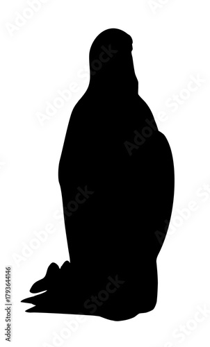 Vector illustration. Young praying girl