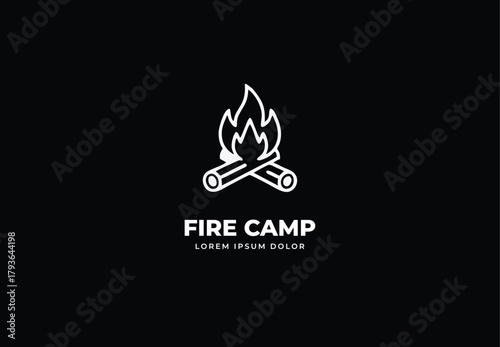 Bon fire element Logo design for your company branding