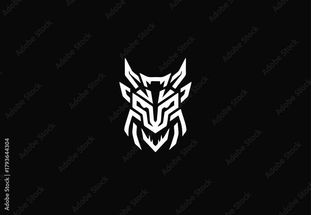 Fototapeta premium dragon head like a tattoo Logo design for your company branding