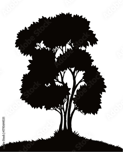 Vector drawing. Big green bush