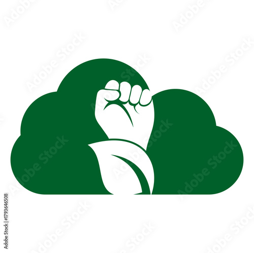 Power of nature vector logo design. Hand and eco symbol or icon.