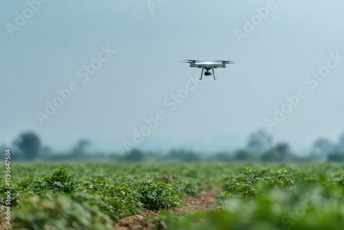 agricultural drone efficiently disperses seeds and fertilizers over lush green field
