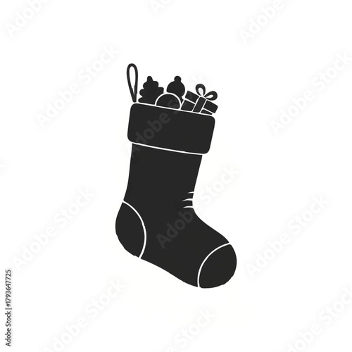 Silhouette of Christmas Bell with Bow Illustration

