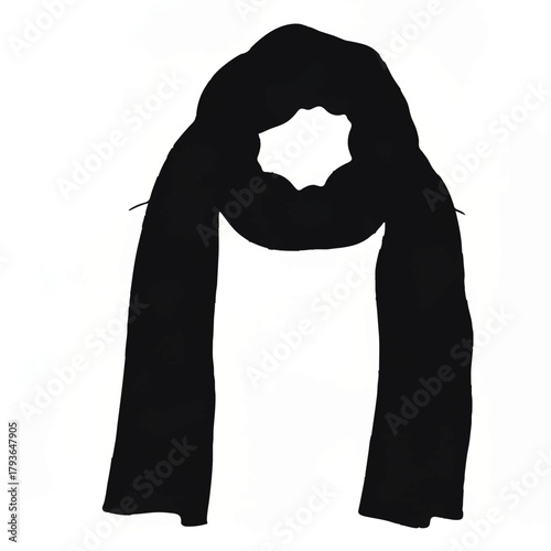 Black Scarf Silhouette for Winter Fashion

