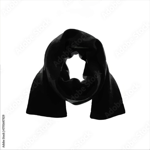 Black Scarf Silhouette for Winter Fashion

