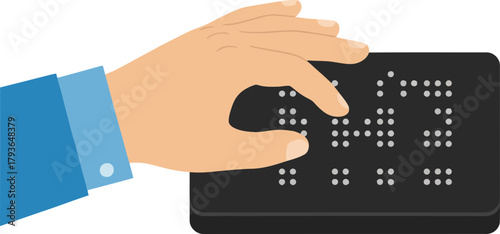 Close-up of a hand pressing a black digital keypad with dotted numeric display for security access