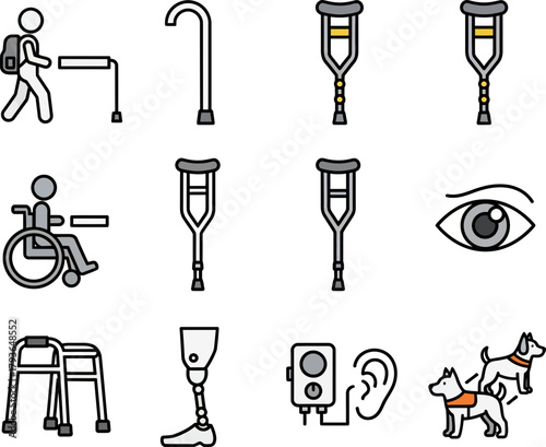 Comprehensive collection of medical and everyday safety icons for healthcare and accessibility