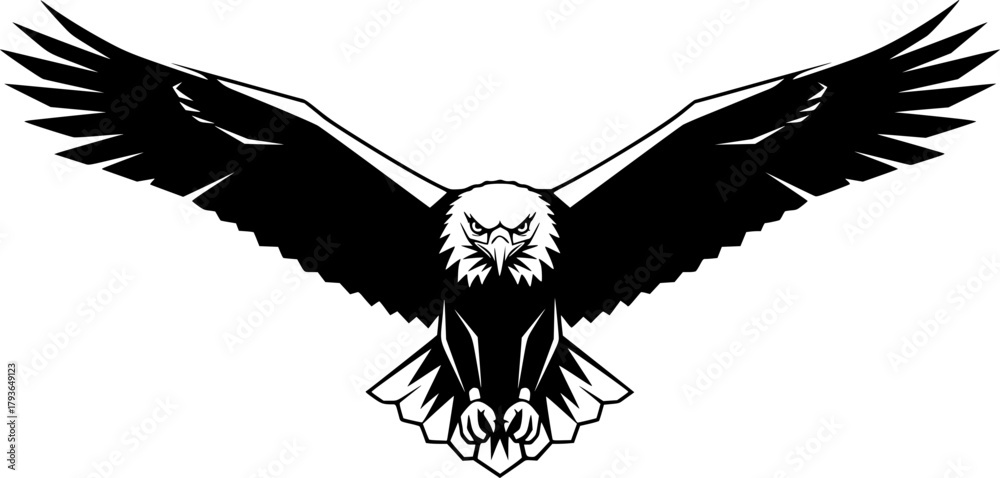 Fototapeta premium buzzard silhouette line art vector illustration with a white background 