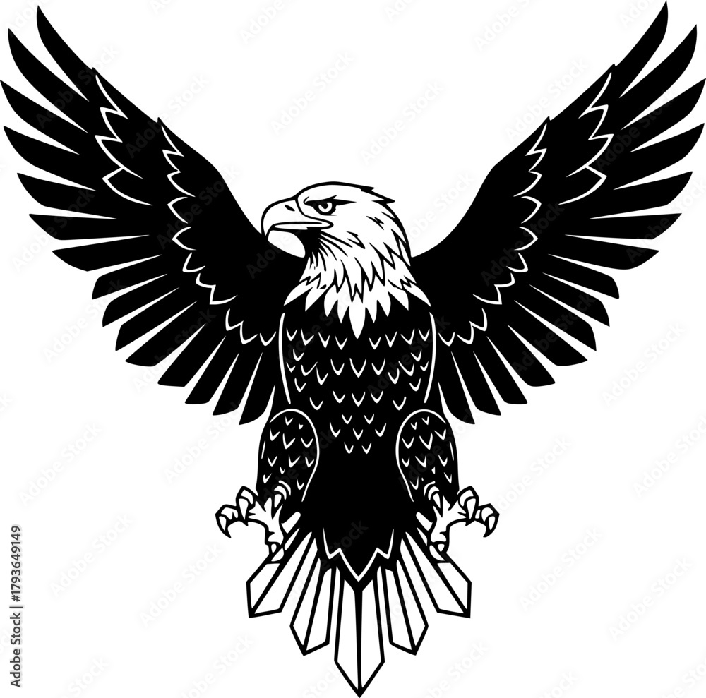 Fototapeta premium buzzard silhouette line art vector illustration with a white background 