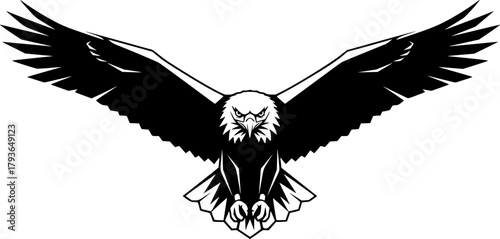 buzzard silhouette line art vector illustration with a white background

