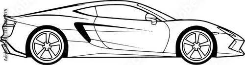 sports car silhouette line art vector illustration with a white background
