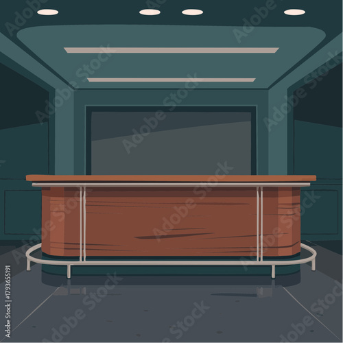 A bar with no bartender - pub with wooden counter and bottle service