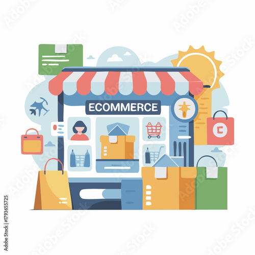 ecommerce concept with a small business retail shop