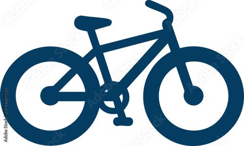 Blue bicycle icon showing simple cycle design for transport
