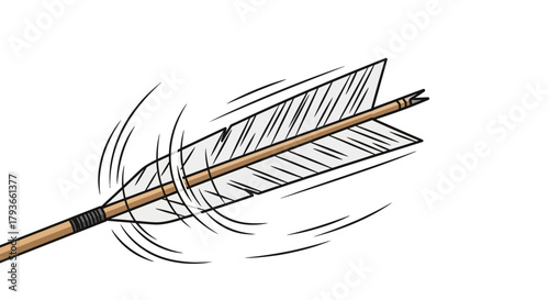 Dynamic Arrow Illustration with Motion Blur Archery and Targeting Concept