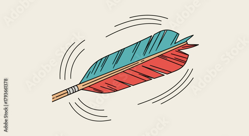 Vibrant Arrow Illustration Target Marketing Precision and Motion Graphics