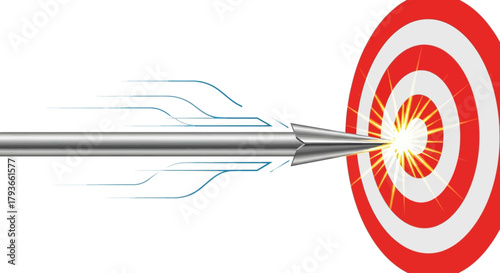 Arrow Hitting Target Goal Achievement Success Concept